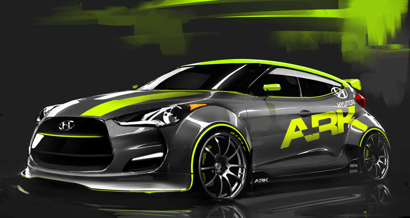 Stunning Hyundai Veloster In Vibrant Sunset Wallpaper