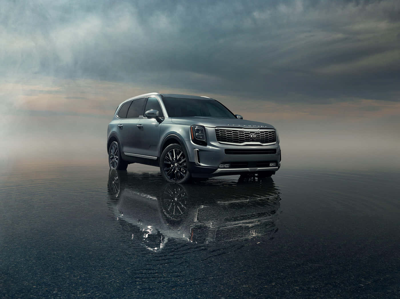 Stunning Kia Telluride On Scenic Road Trip Wallpaper