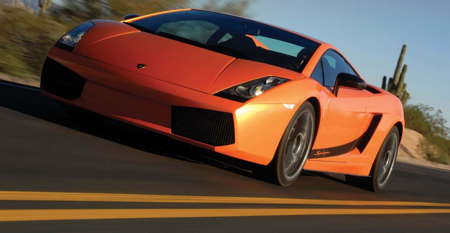 Stunning Lamborghini Gallardo On The Open Road Wallpaper