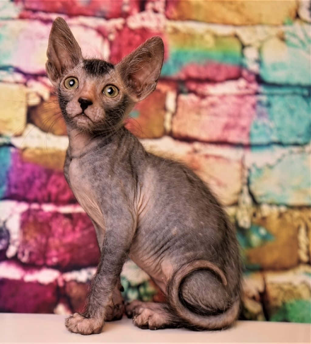 Stunning Lykoi Cat Posing For The Camera Wallpaper