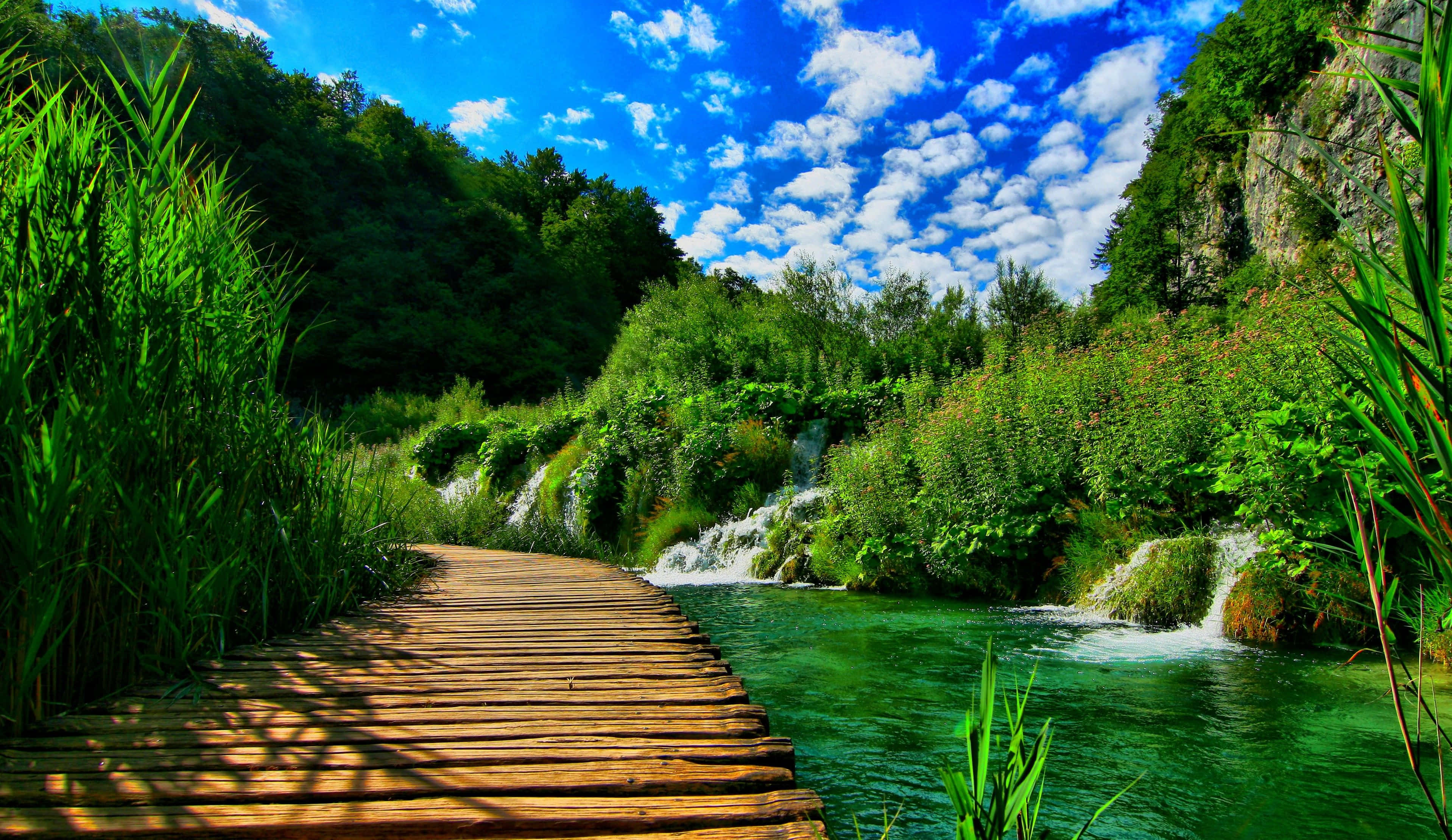 Stunning Panorama Of A 4k River Landscape Wallpaper