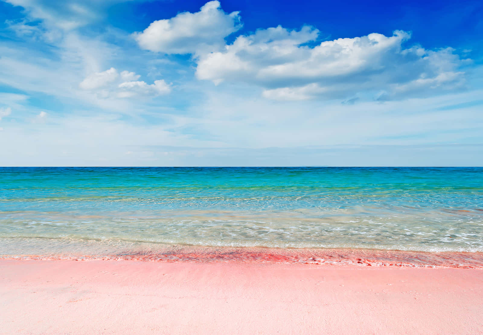 Stunning Pink Sand Beach At Sunrise Wallpaper