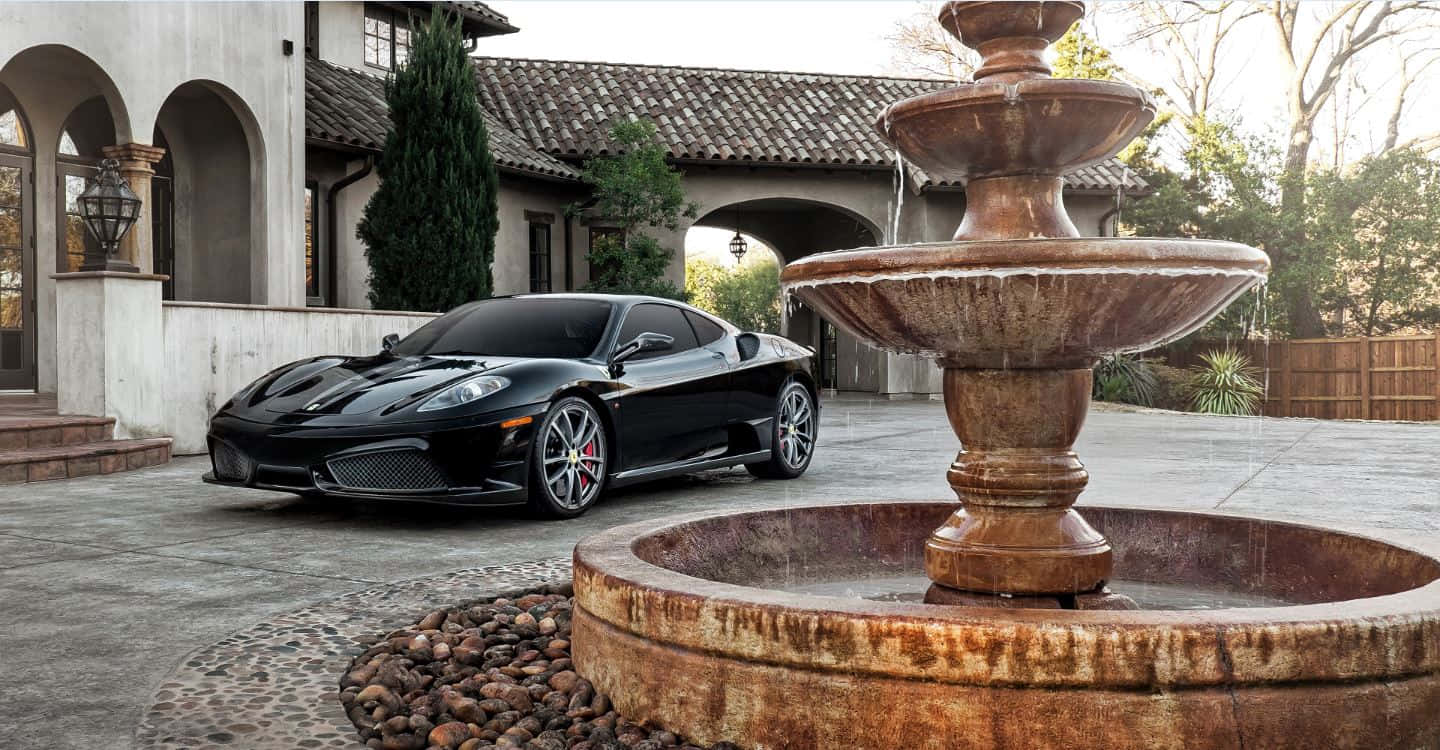 Stunning Red Ferrari Ff On The Road Wallpaper