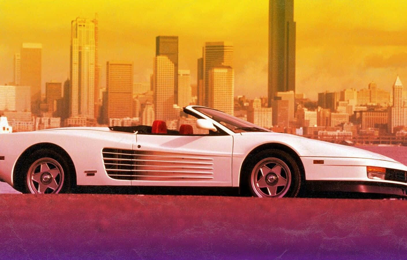 Stunning Red Ferrari Testarossa On Open Road Wallpaper