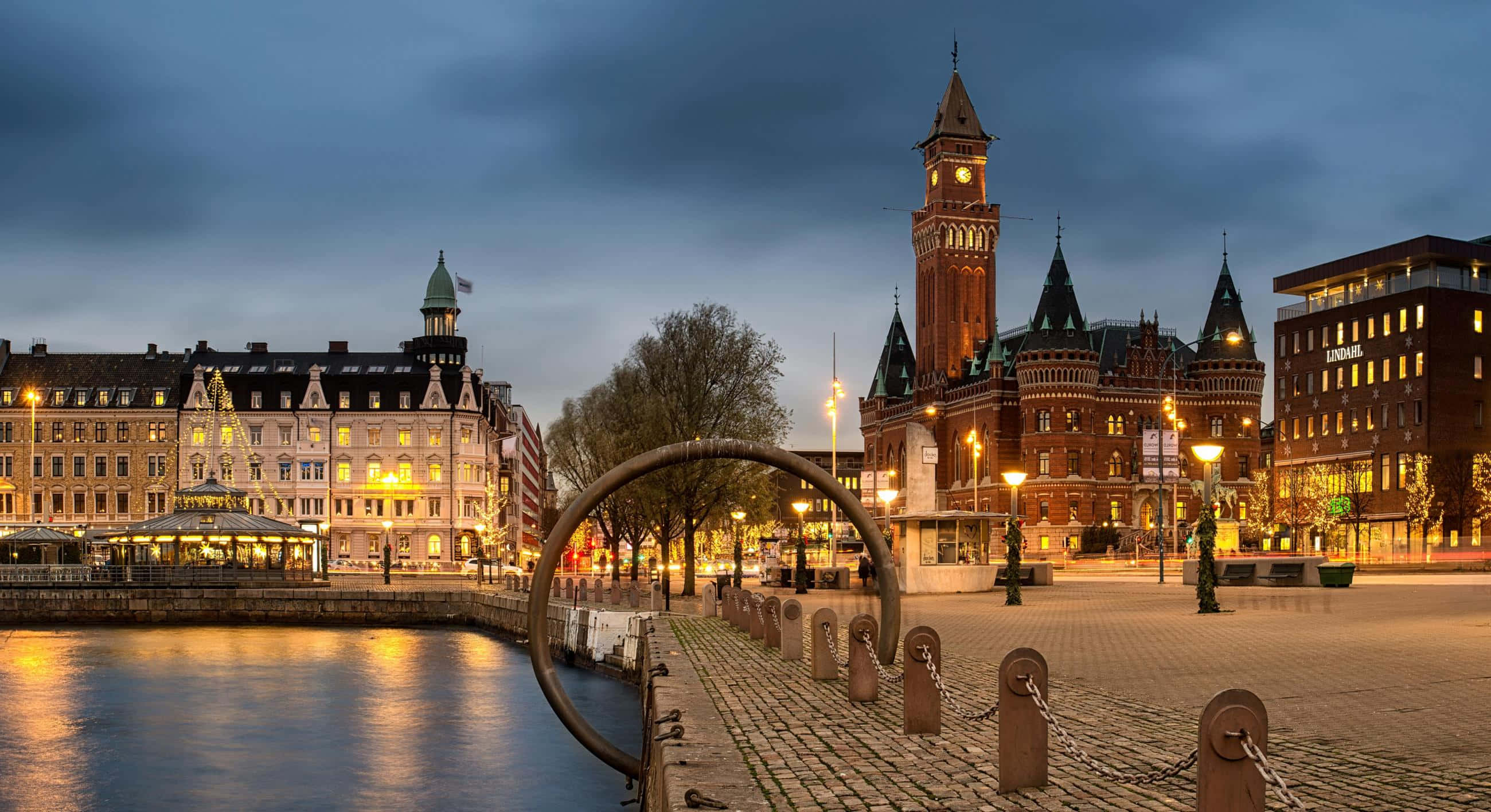 Stunning Skyline Of Helsingborg City, Sweden Wallpaper