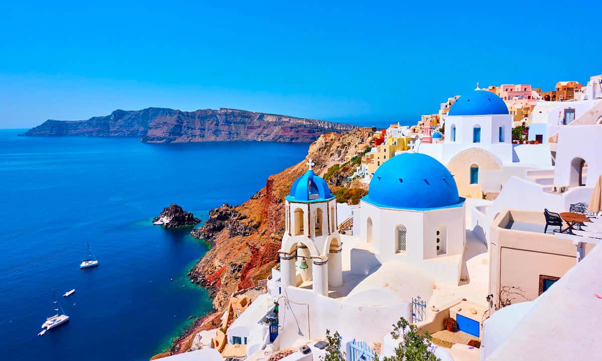 Stunning View Of Greek Island Wallpaper