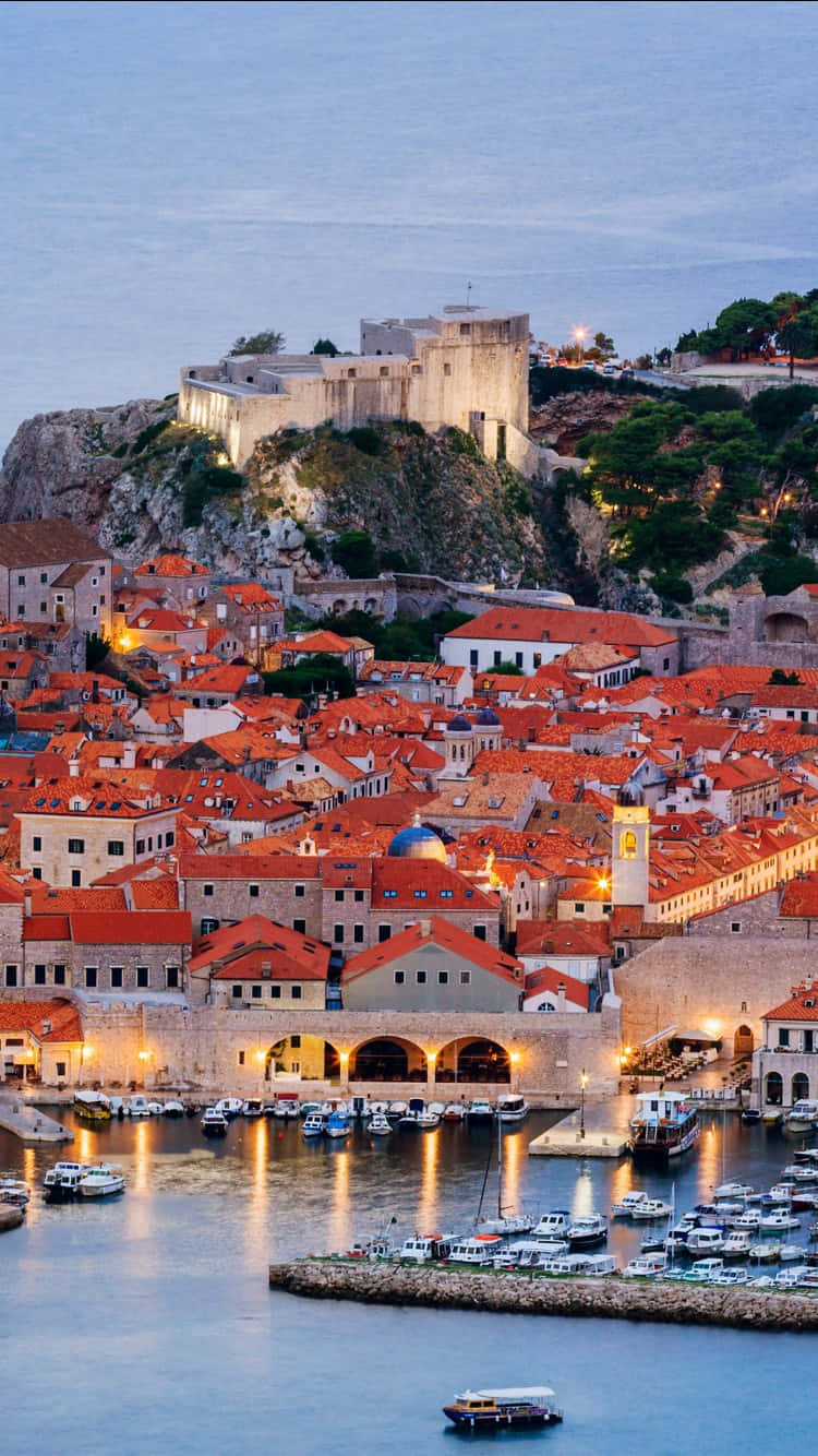 Stunning View Of The Scenic Dubrovnik Coastal Town In Croatia Wallpaper