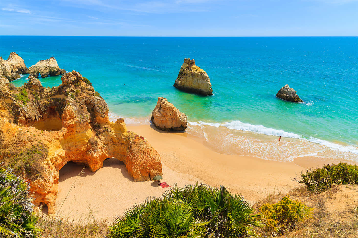 Stunning View Of The Serene Shoreline At Portuguese Beach Wallpaper