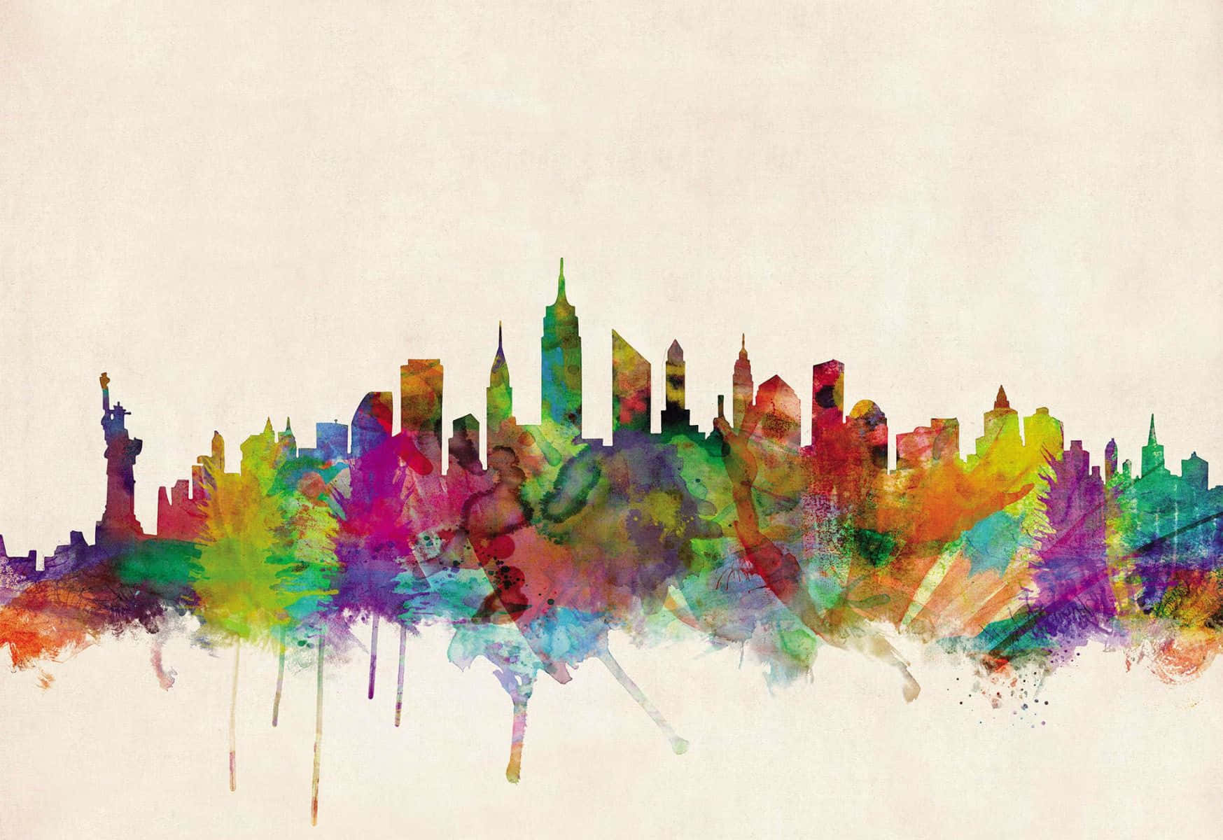 Stunning Visage Of New York City Skyline As Seen Through Artist's Eye Wallpaper