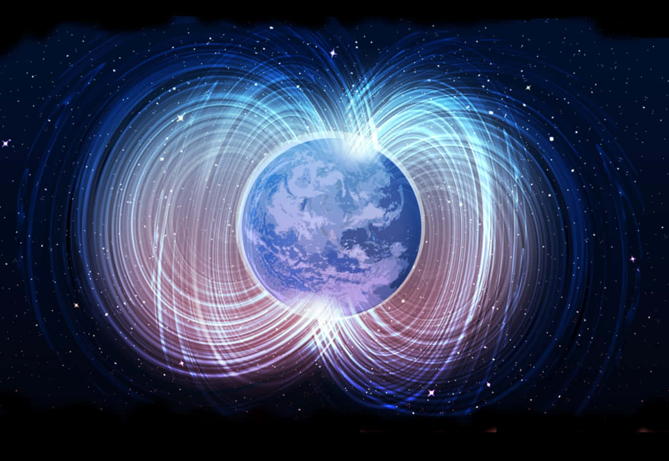 Stunning Visualization Of Earth's Magnetic Field Wallpaper