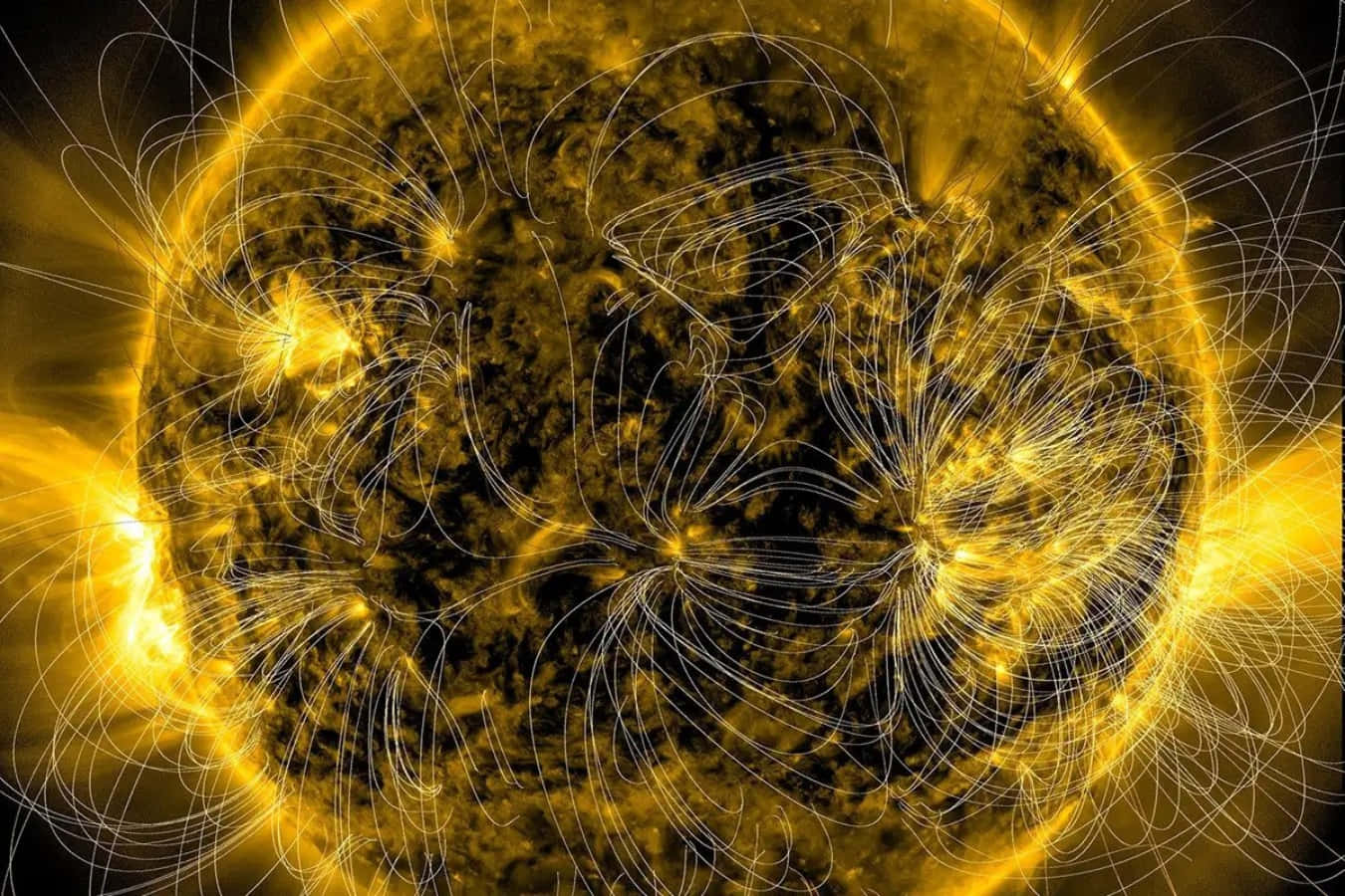 Stunning Visualization Of Earth's Magnetic Field Wallpaper