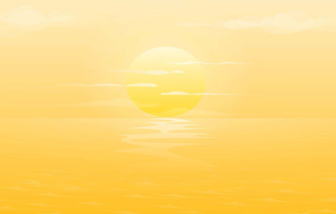 Stunning Yellow Sunset Over The Horizon Wallpaper