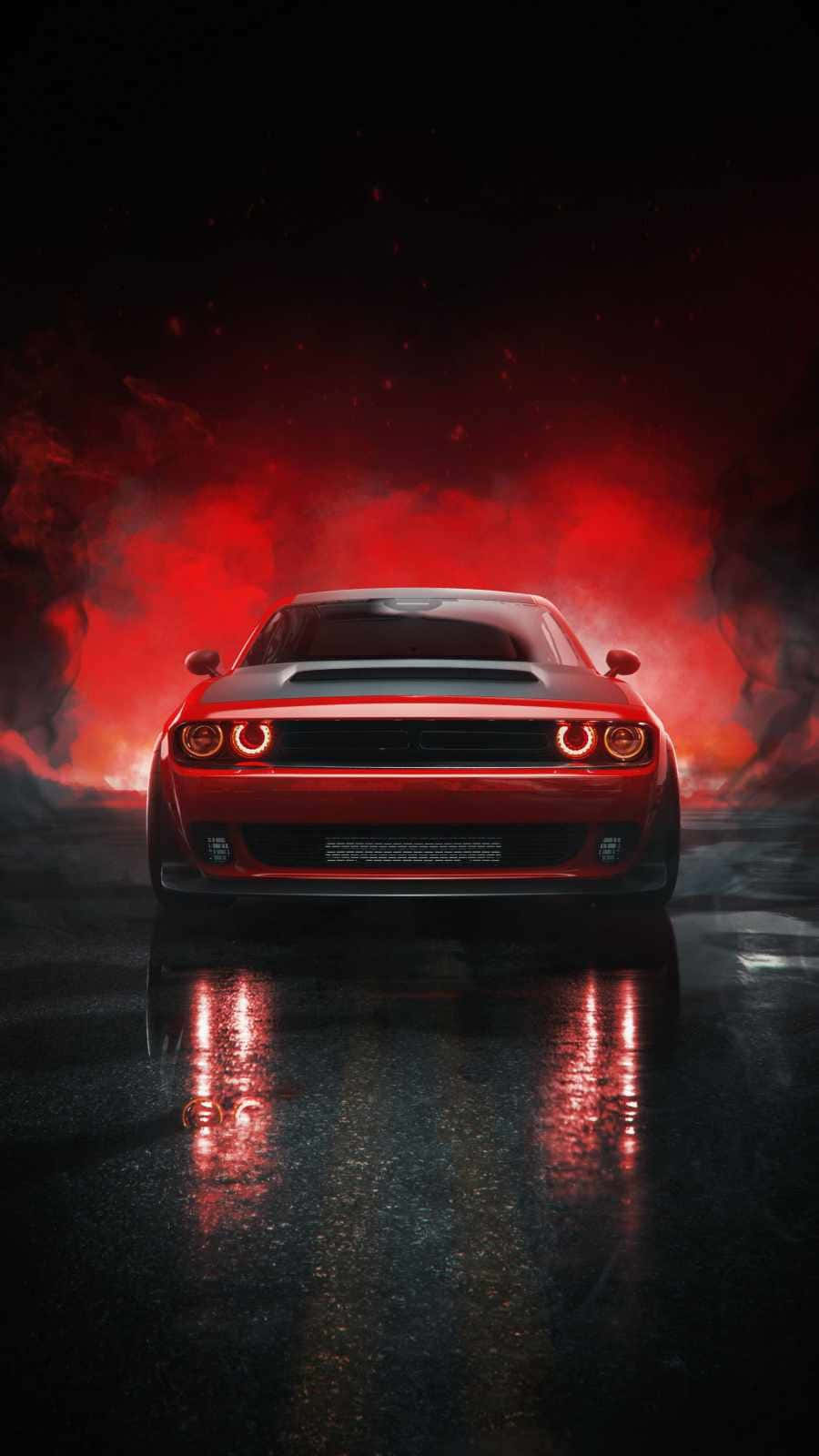 Style Meets Speed With The Hellcat Iphone Wallpaper