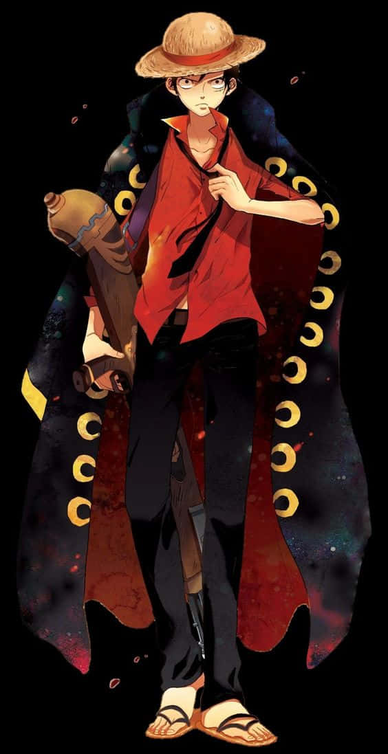 Stylish_ Anime_ Character_ Luffy_ Drip Wallpaper