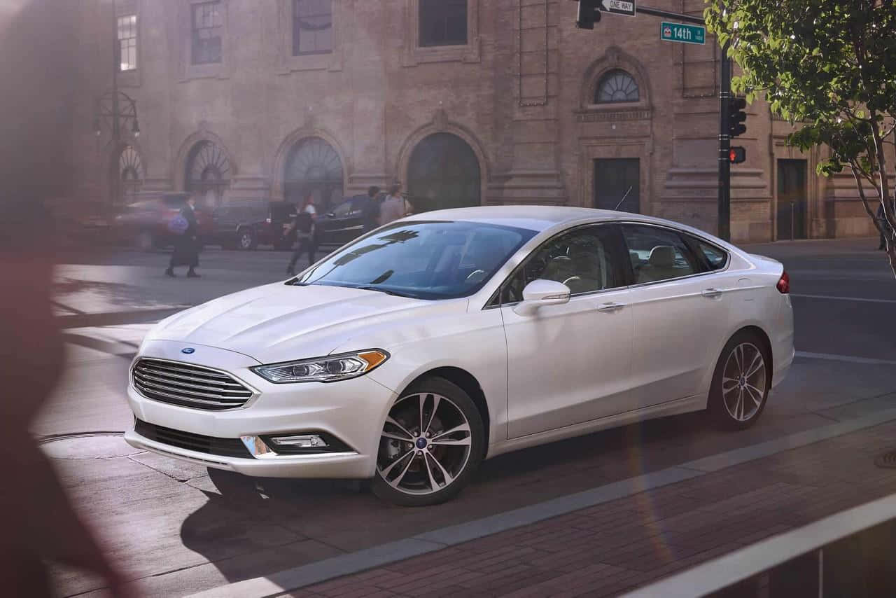 Stylish Ford Fusion On The Road Wallpaper