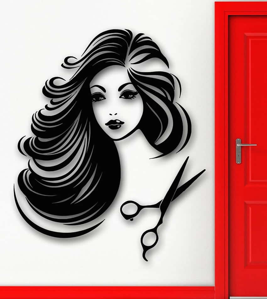 Stylish Hair Salon Wall Art Wallpaper