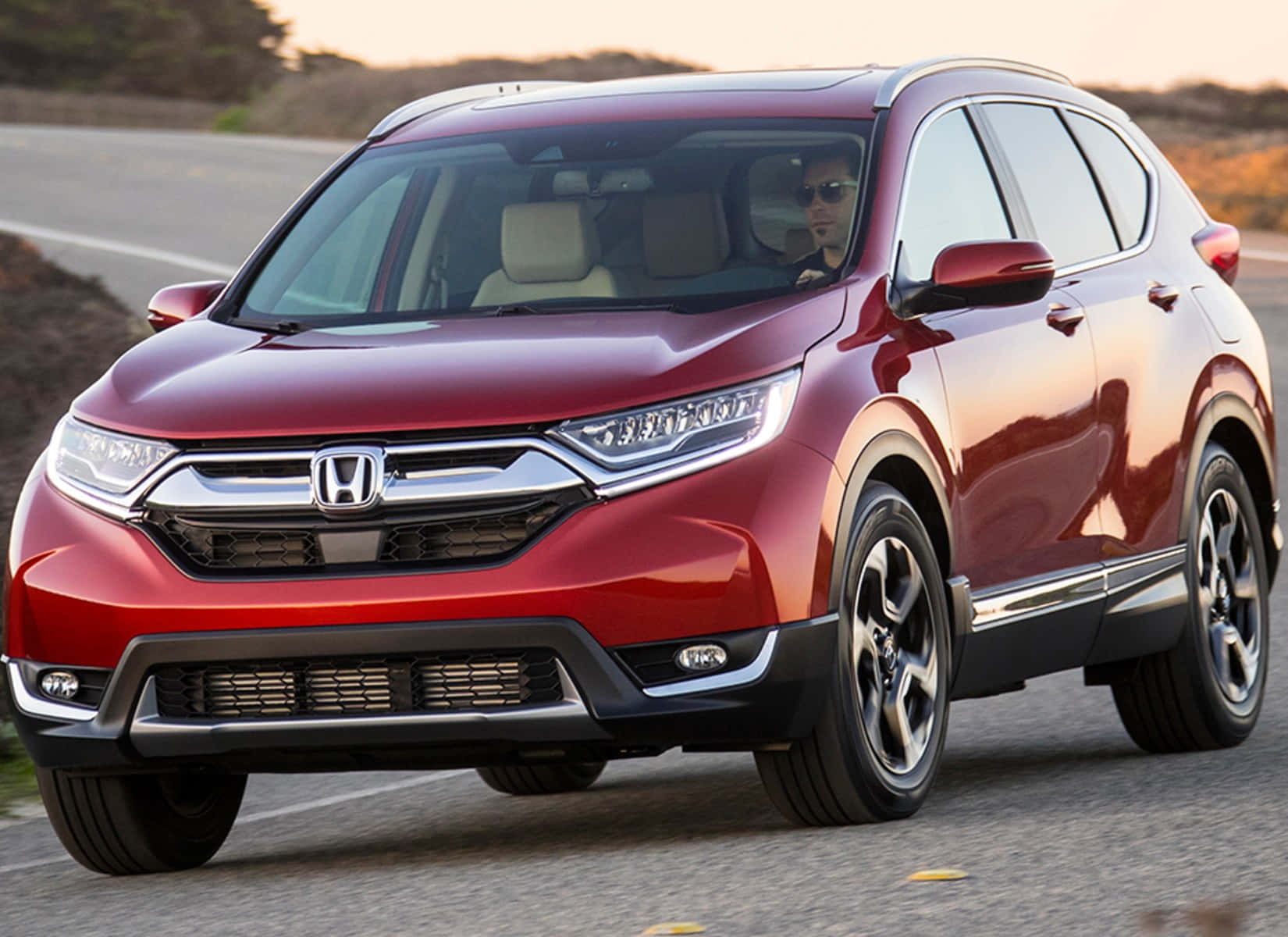 Stylish Honda Cr-v On The Road Wallpaper