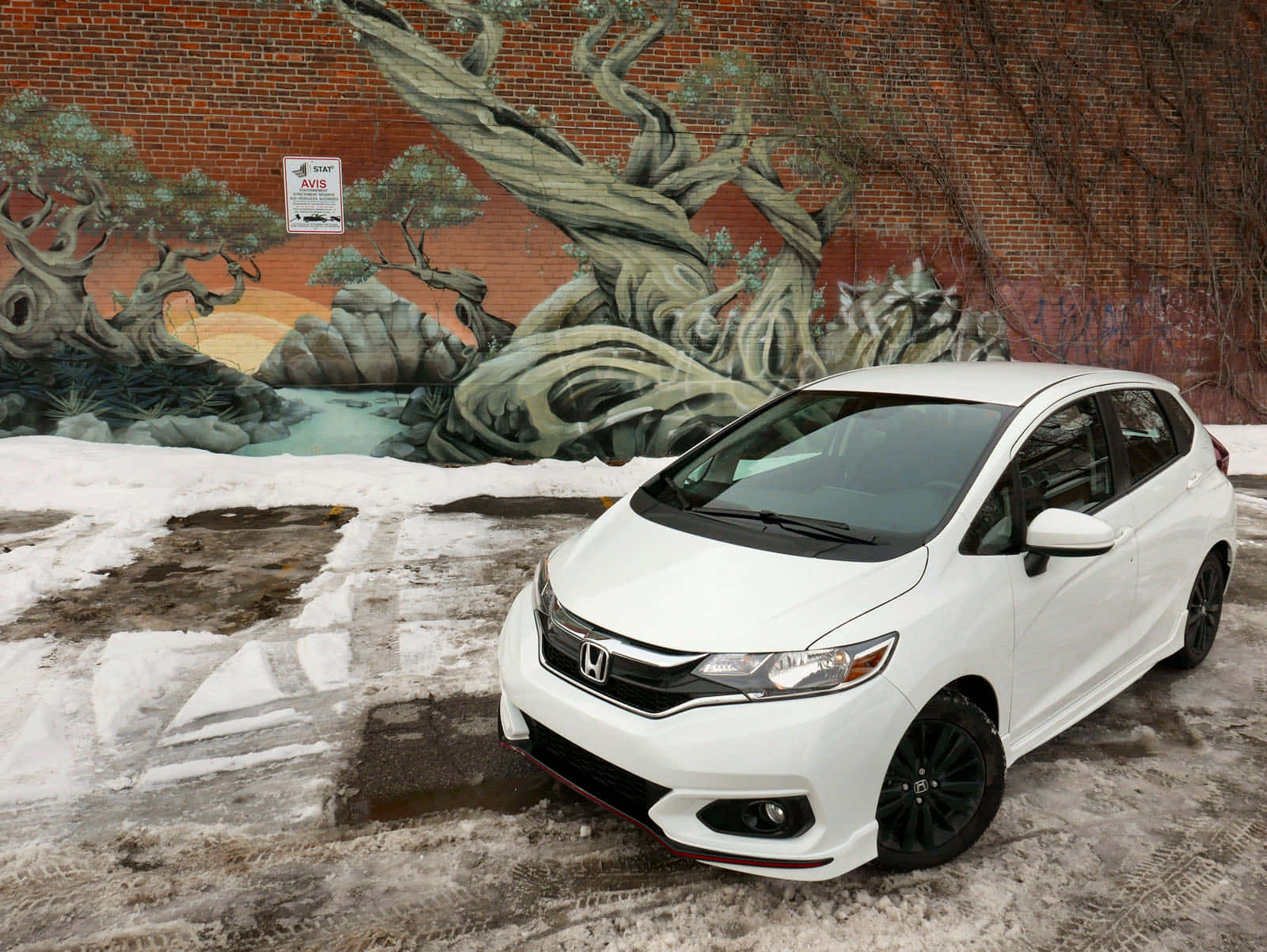 Stylish Honda Fit On The Road Wallpaper