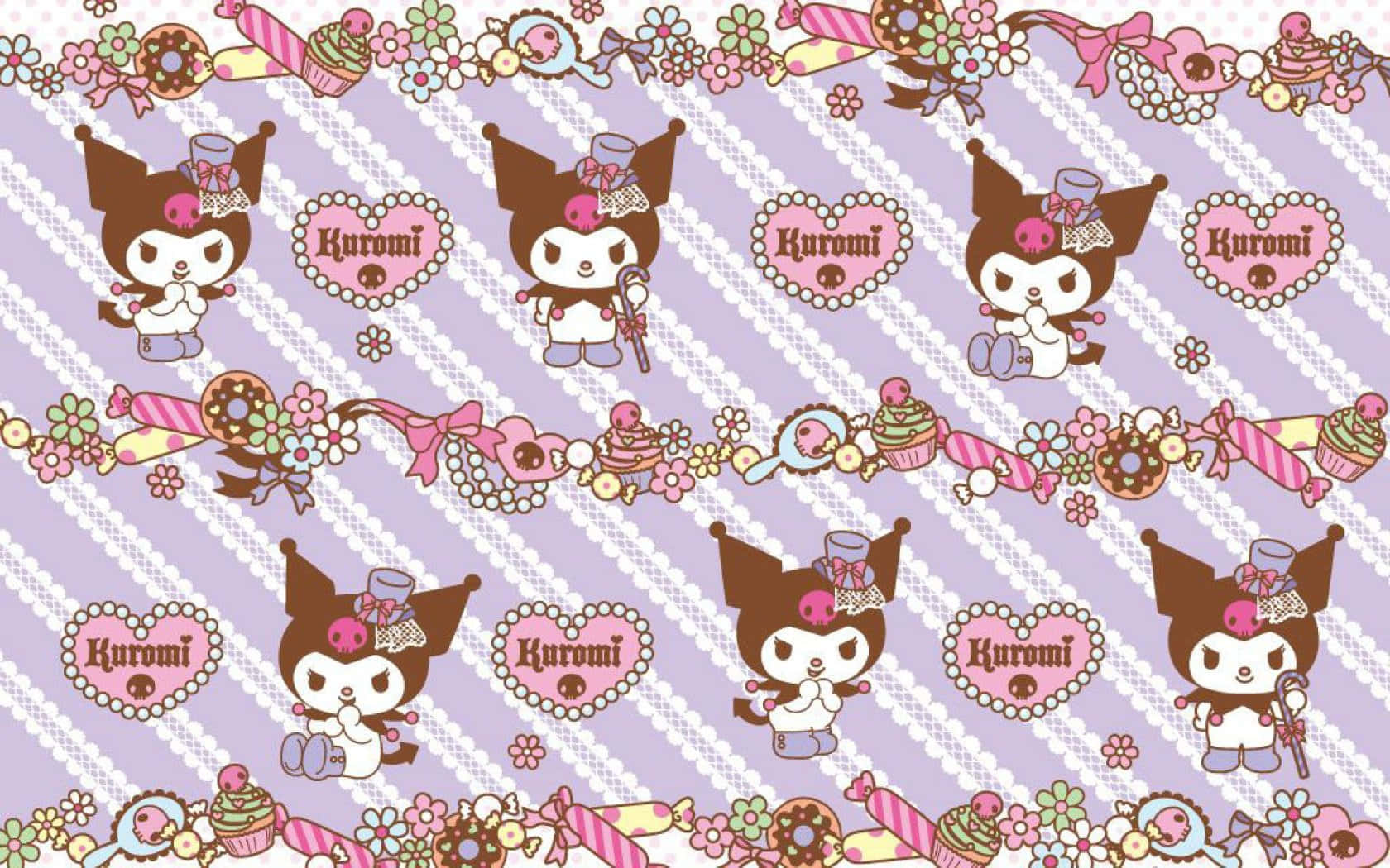 Stylish Kuromi Pattern Wallpaper Wallpaper