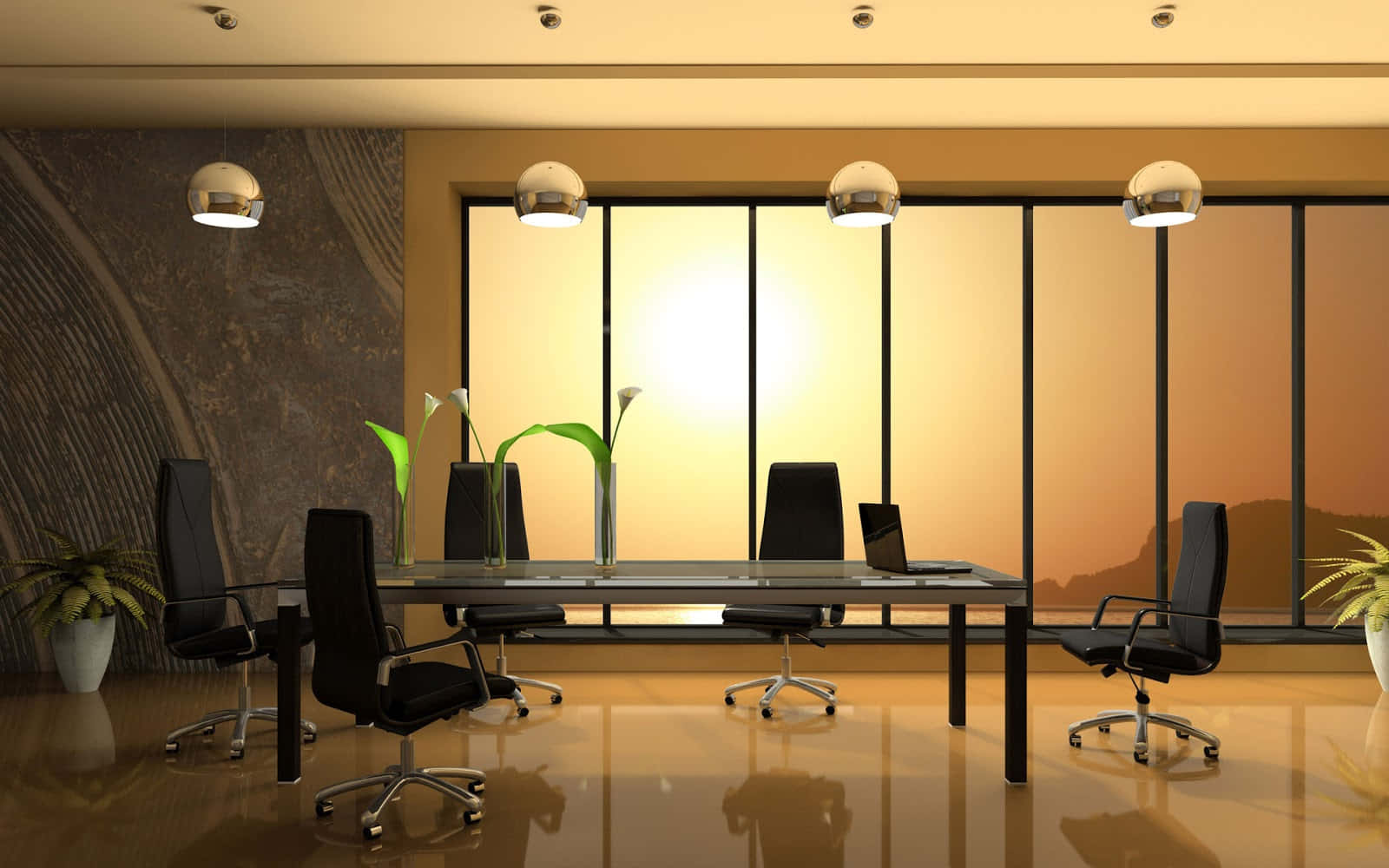 Stylish Office Interior Wallpaper