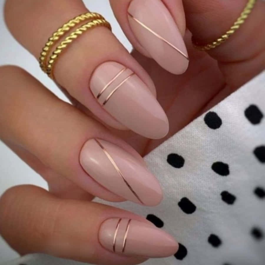 Stylish Pink Nail Art Design Wallpaper