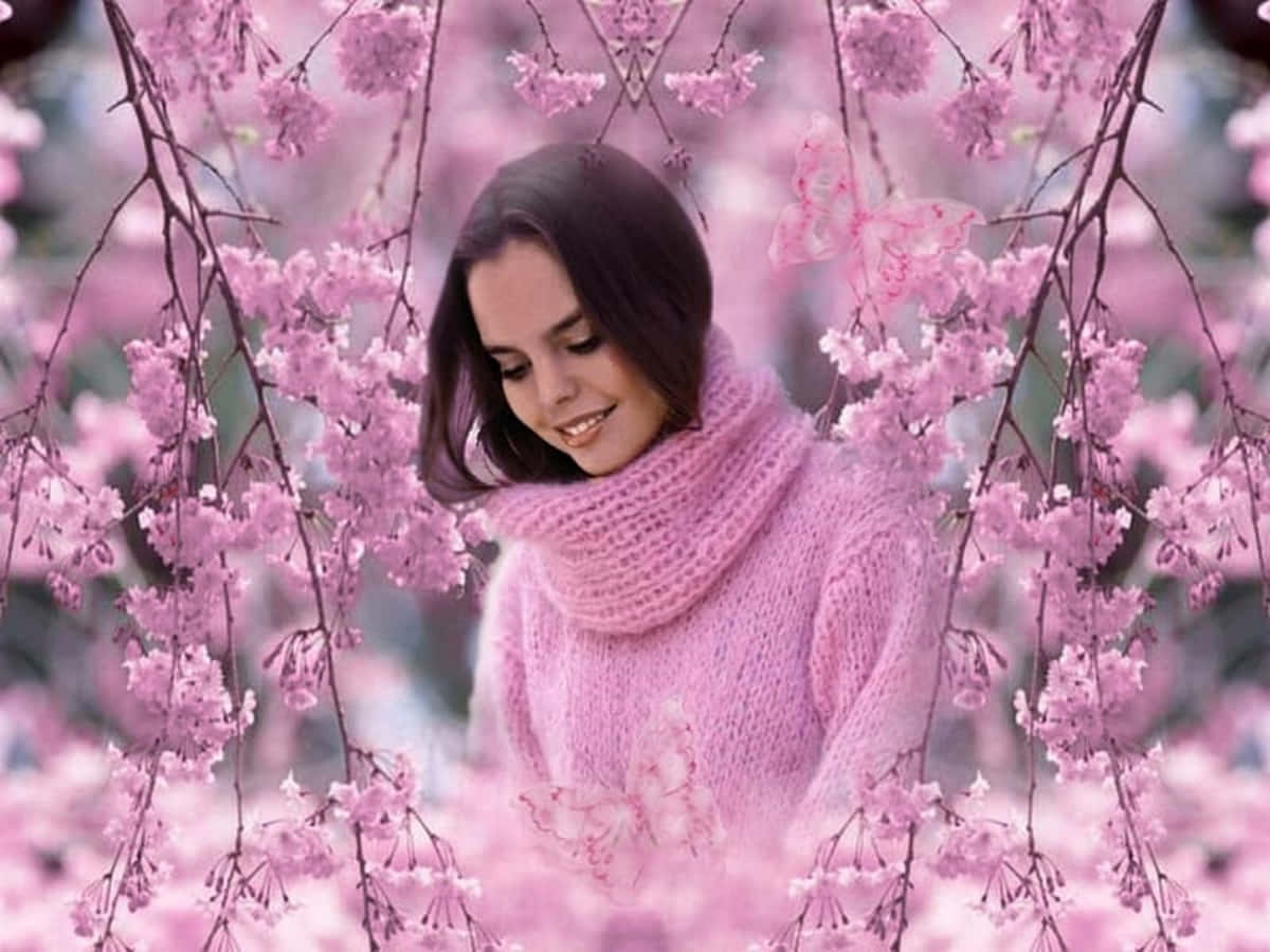 Stylish Pink Sweater On Hanger Wallpaper