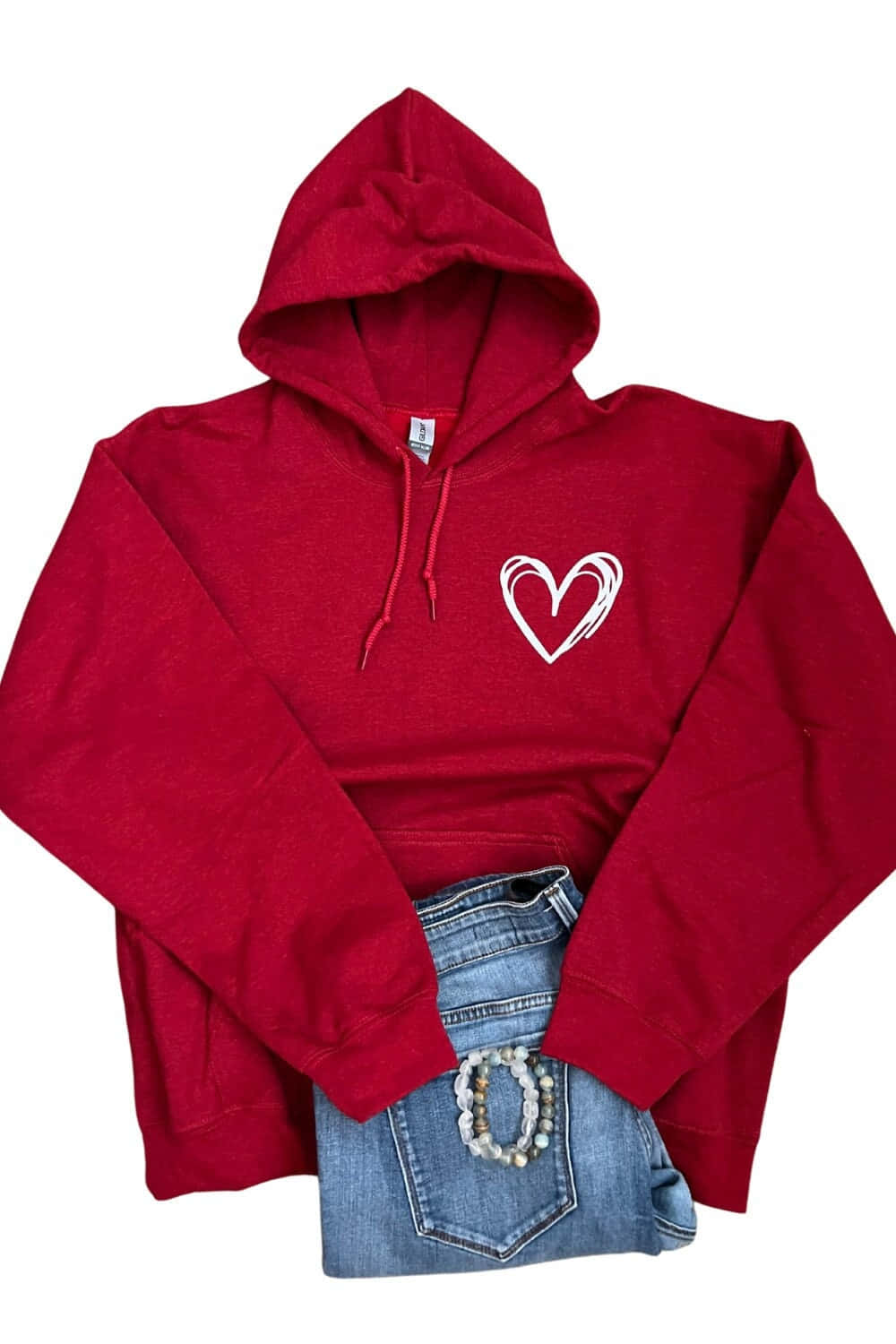 Stylish Red Hoodie Outfit Wallpaper