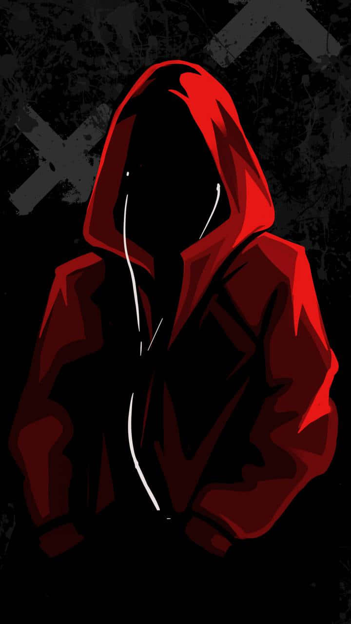 Stylish Red Hoodie Outfit Wallpaper