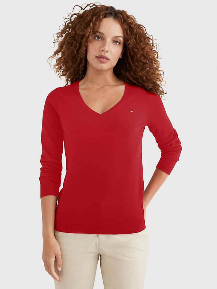 Stylish Red Sweater On A Hanger Wallpaper