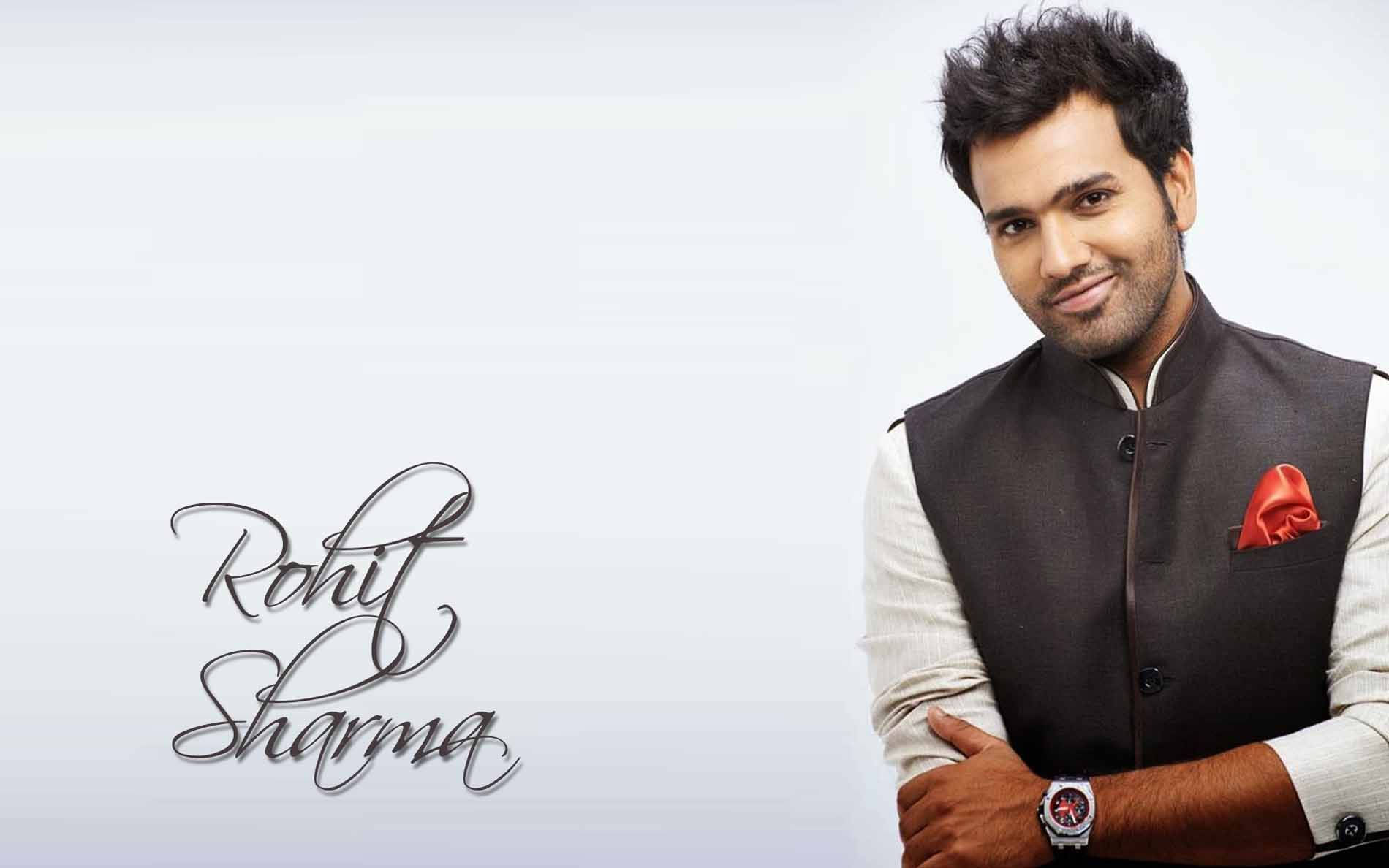 Stylish Rohit Sharma In Formal Suit Wallpaper