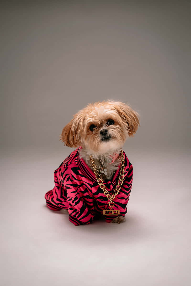 Stylish Shaggy Dogin Pink Jacket Wallpaper