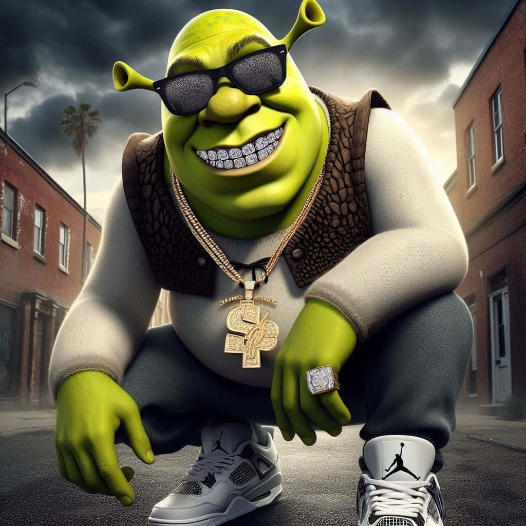 Stylish_ Shrek_ Hip Hop_ Bling.jpg Wallpaper