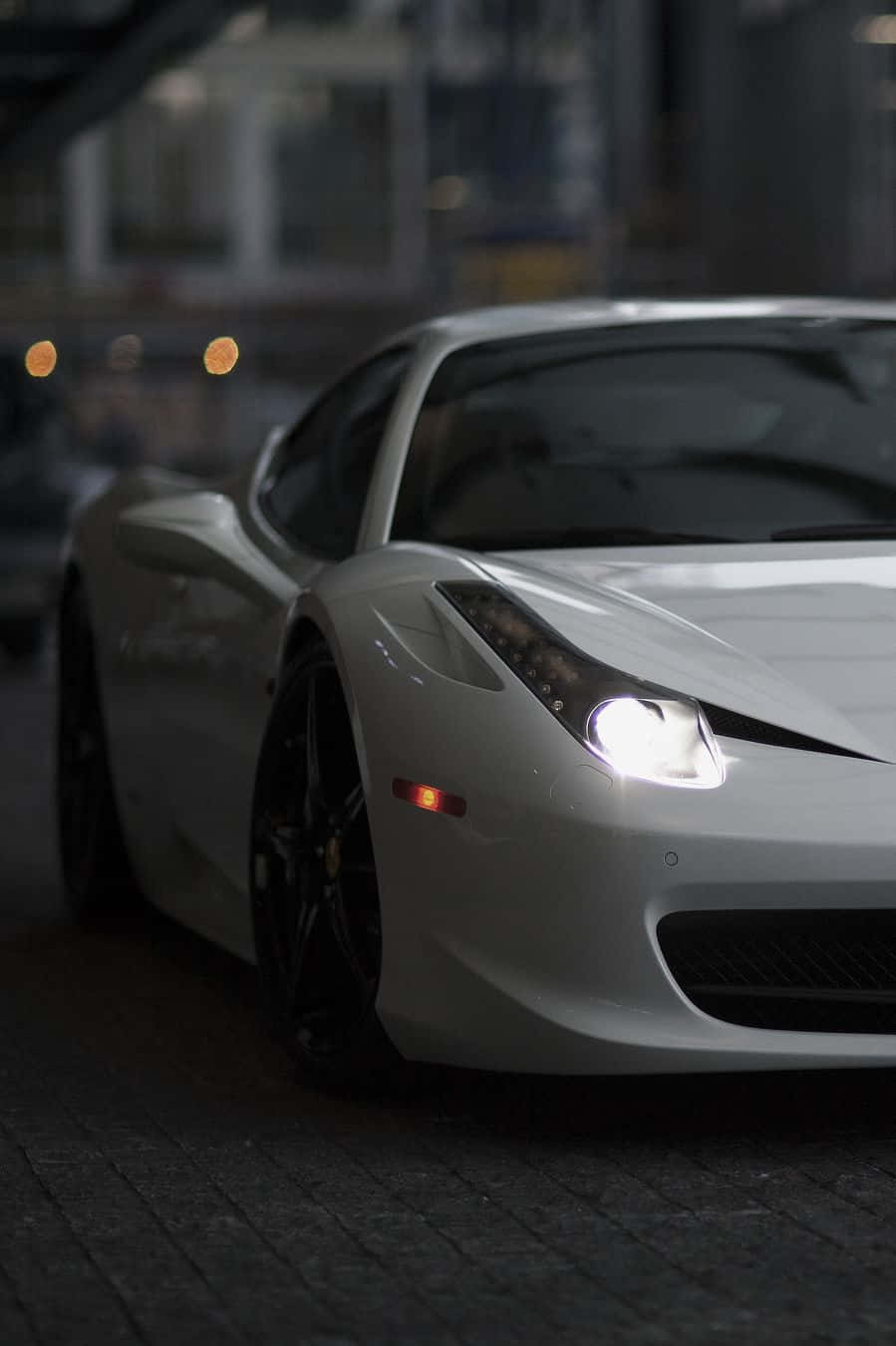 Stylish, Sophisticated White Ferrari Iphone. Wallpaper