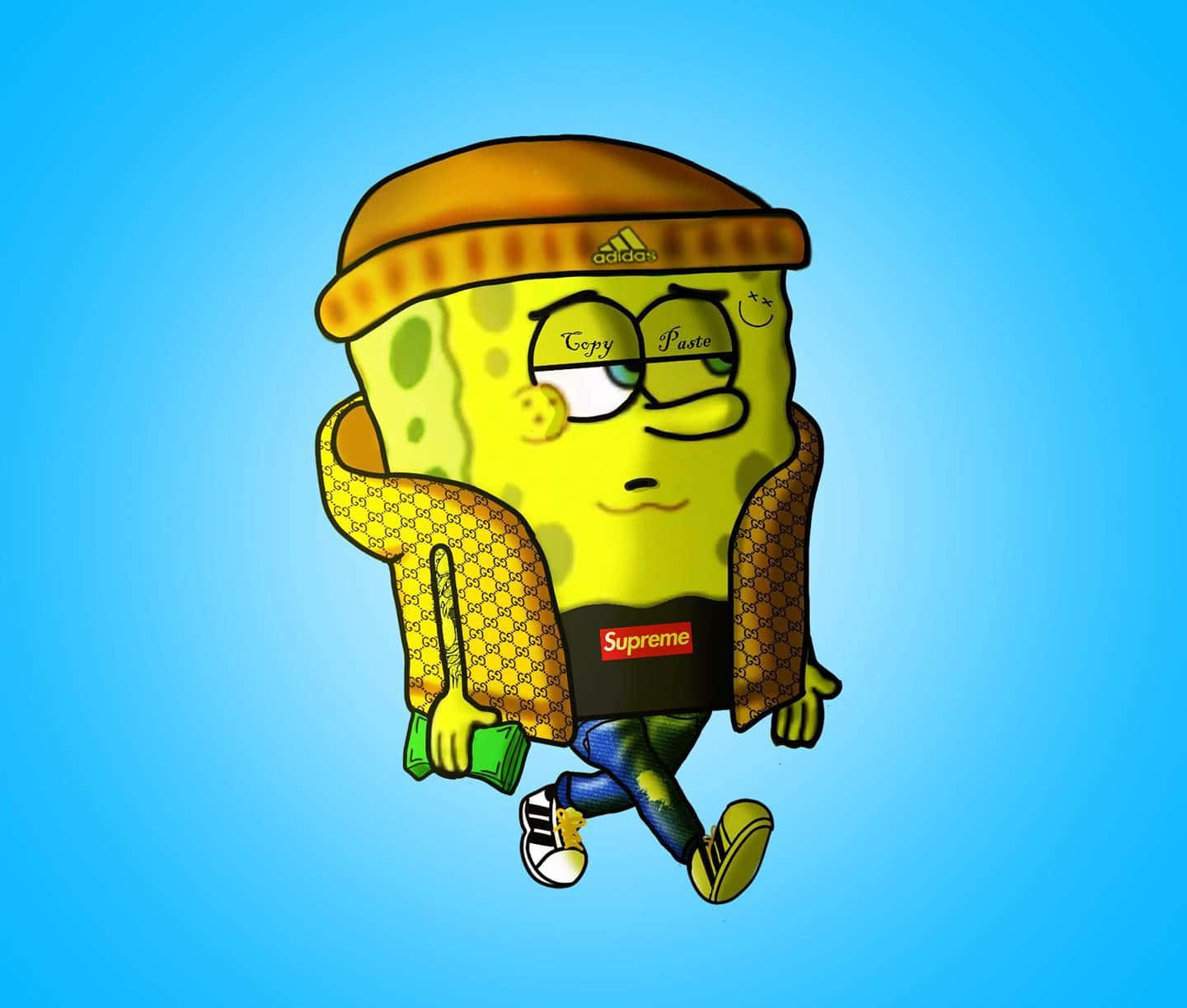 Stylish Sponge Bob Supreme Adidas Wallpaper