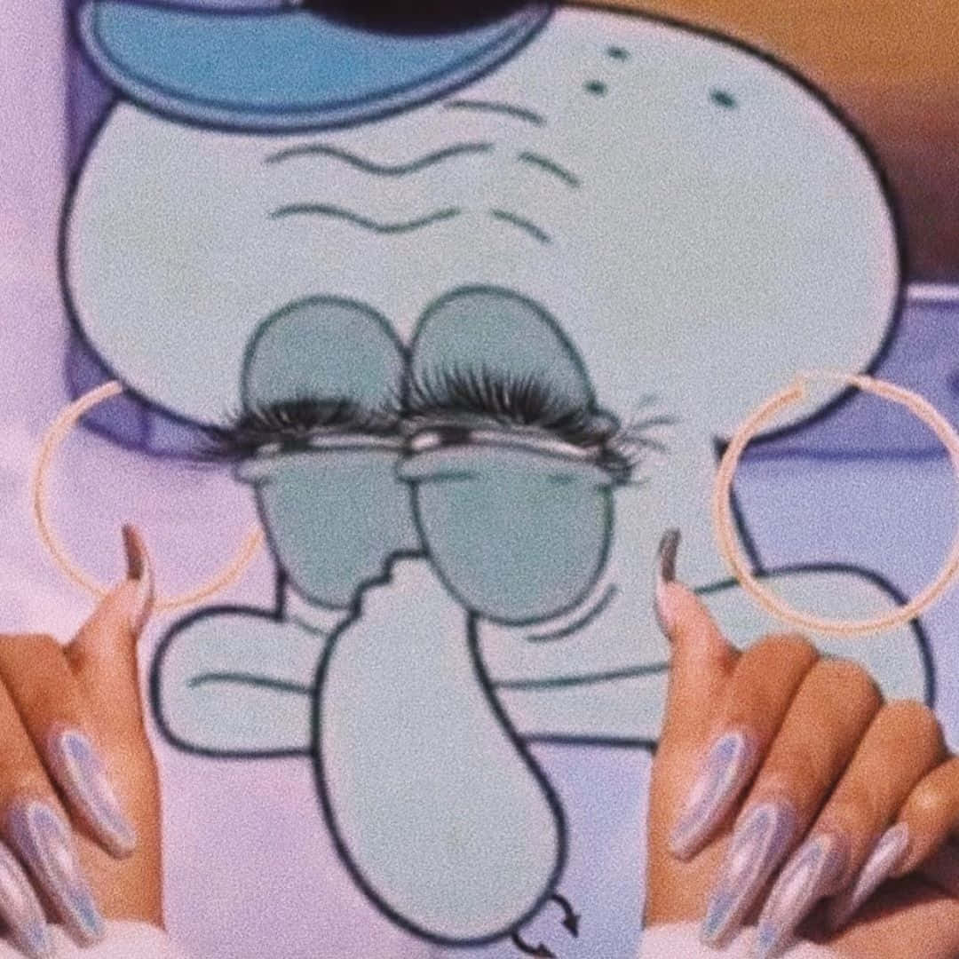 Stylish Squidwardwith Sunglassesand Nails Wallpaper