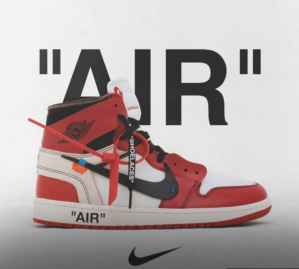 Stylish, Unique, And Signature - An Off White Jordan 1 Sneaker Wallpaper