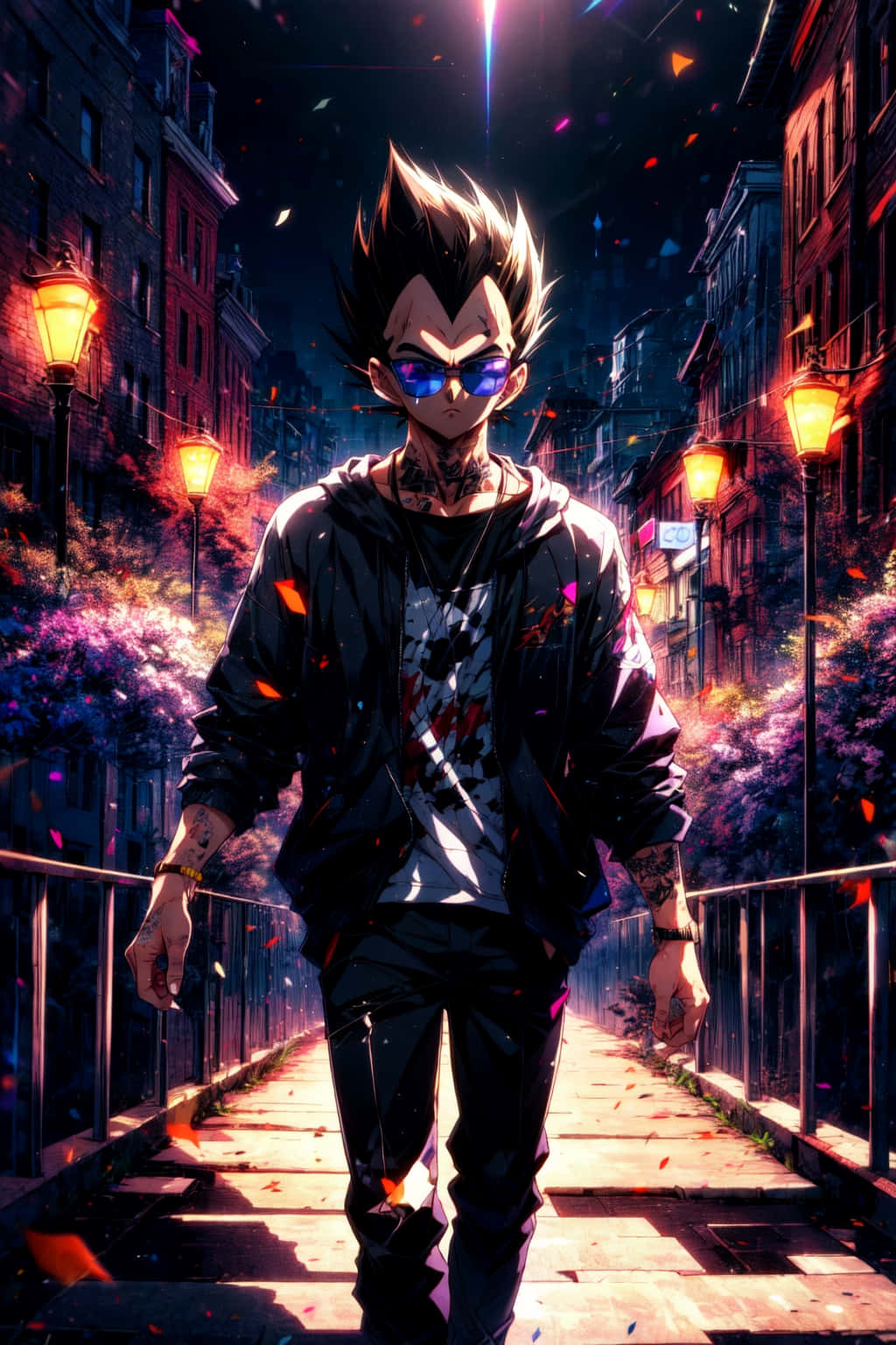 Stylish Vegeta Drip Art Wallpaper