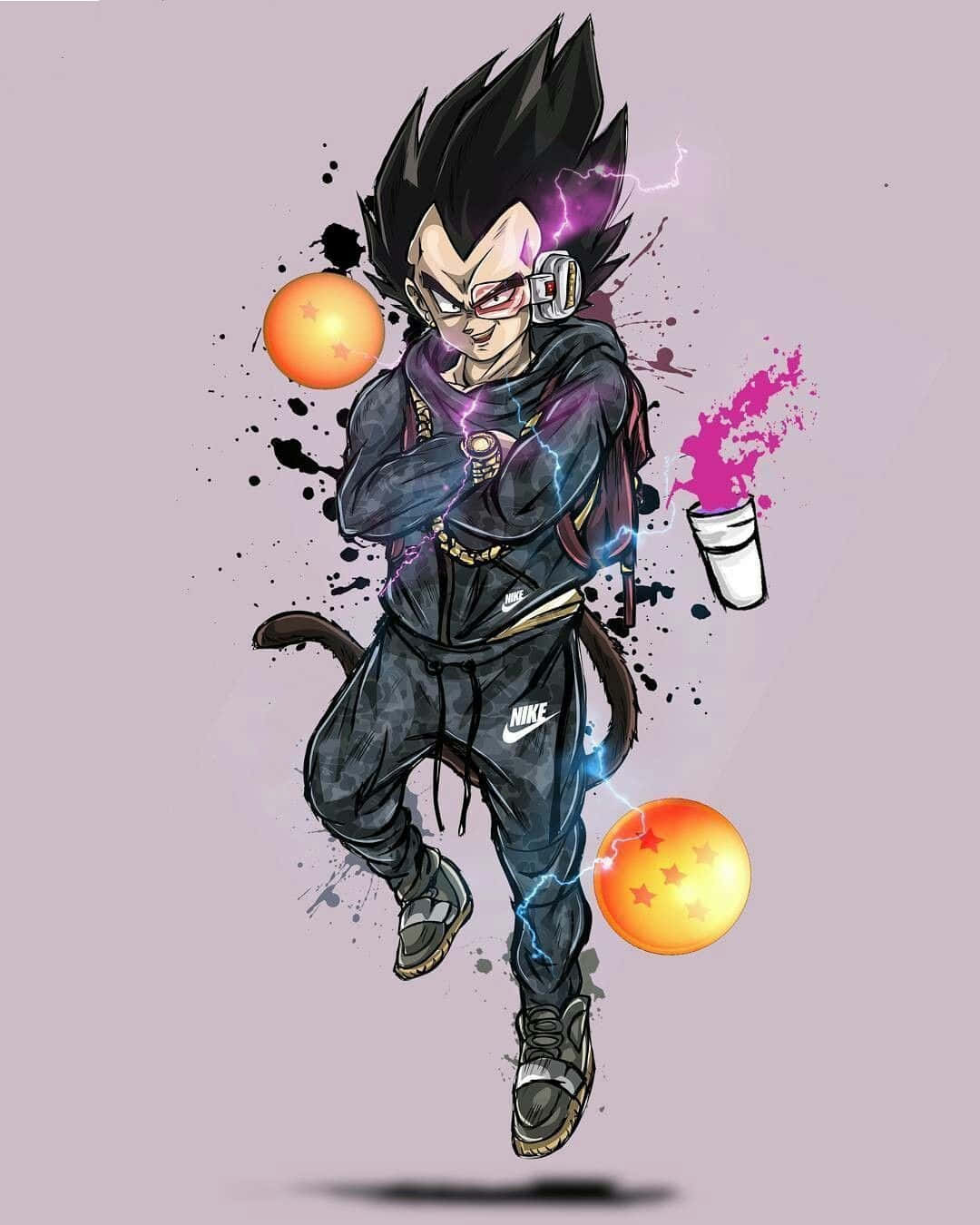 Stylish Vegeta With Dragon Ball Wallpaper