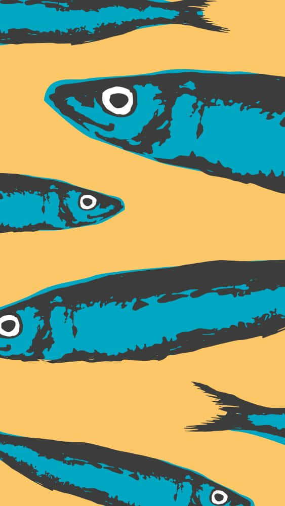 Stylized Sardines Artwork Wallpaper