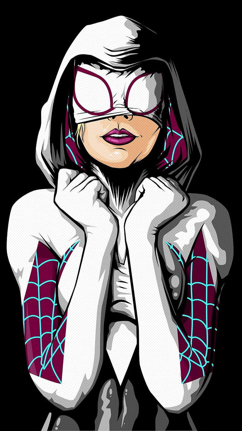 Stylized Spider Gwen Artwork Wallpaper