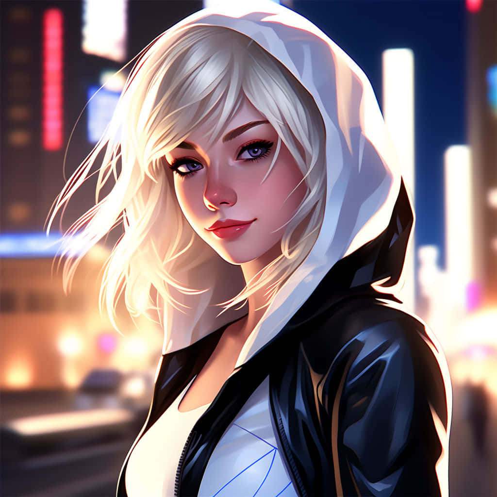 Stylized Spider Gwen Artwork Wallpaper