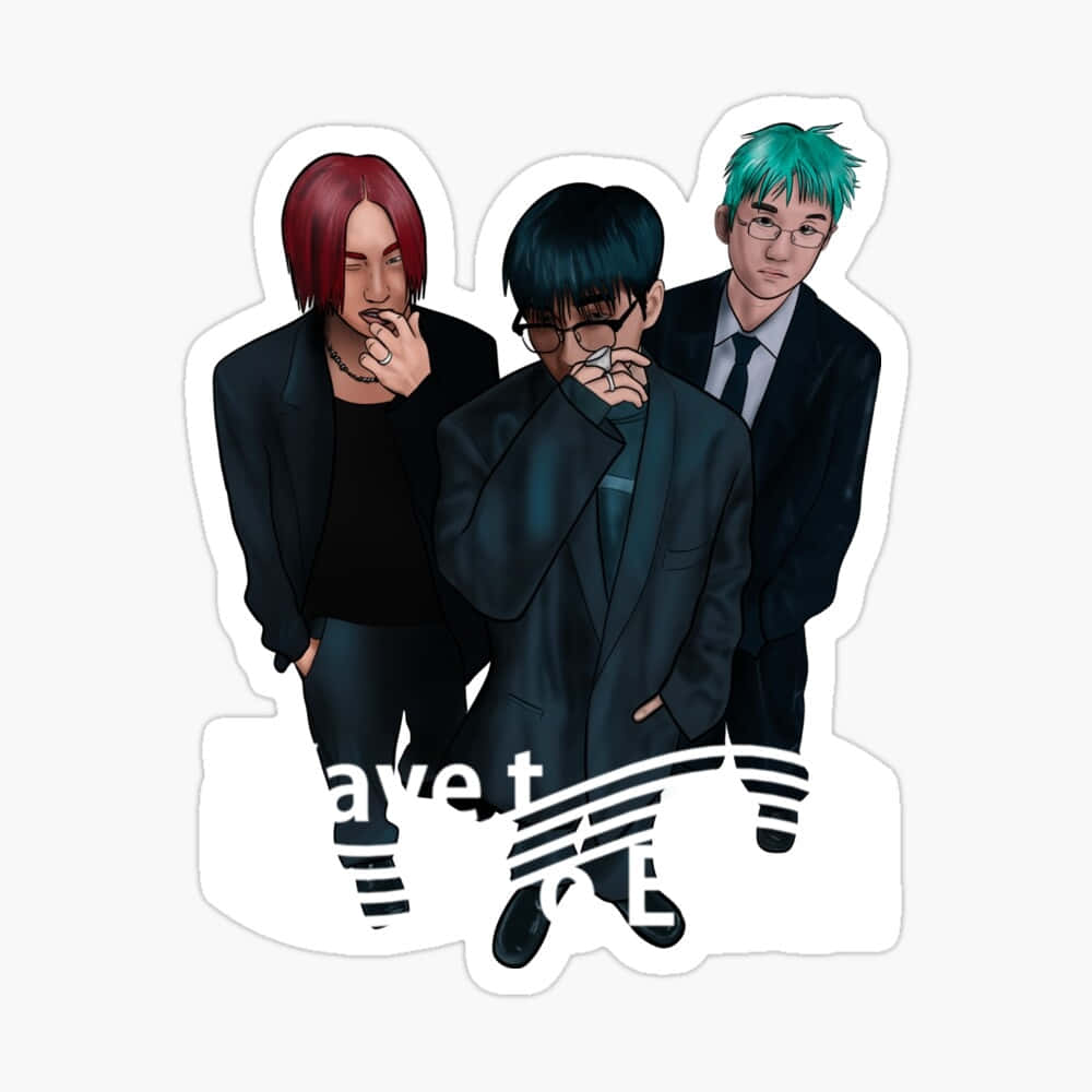 Stylized_ Trio_ With_ Colored_ Hair Wallpaper