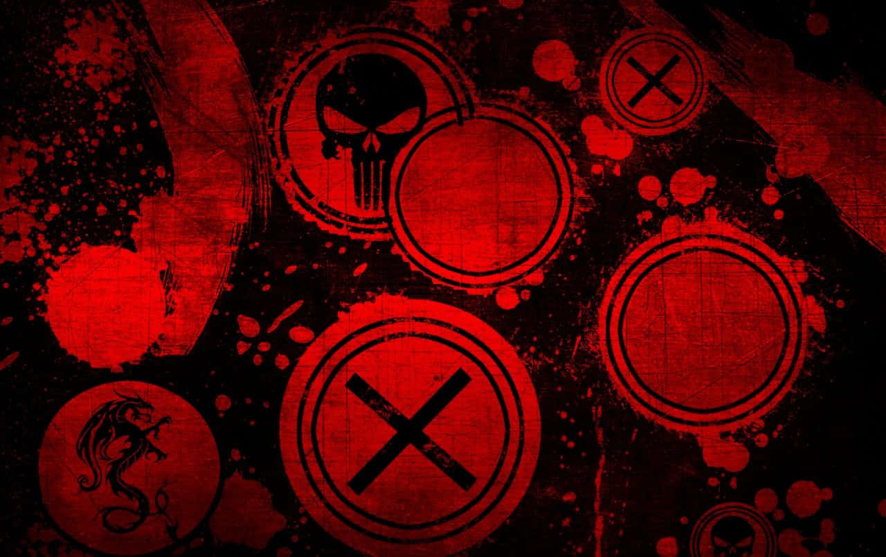 Stylized Urban Red Grunge Wallpaper