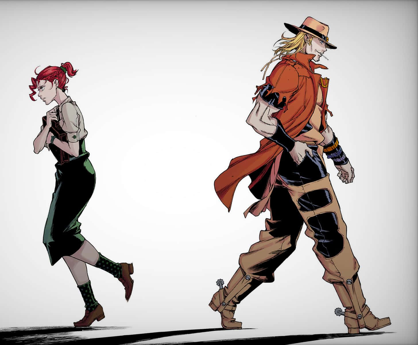 Stylized Western Duo Walking Wallpaper