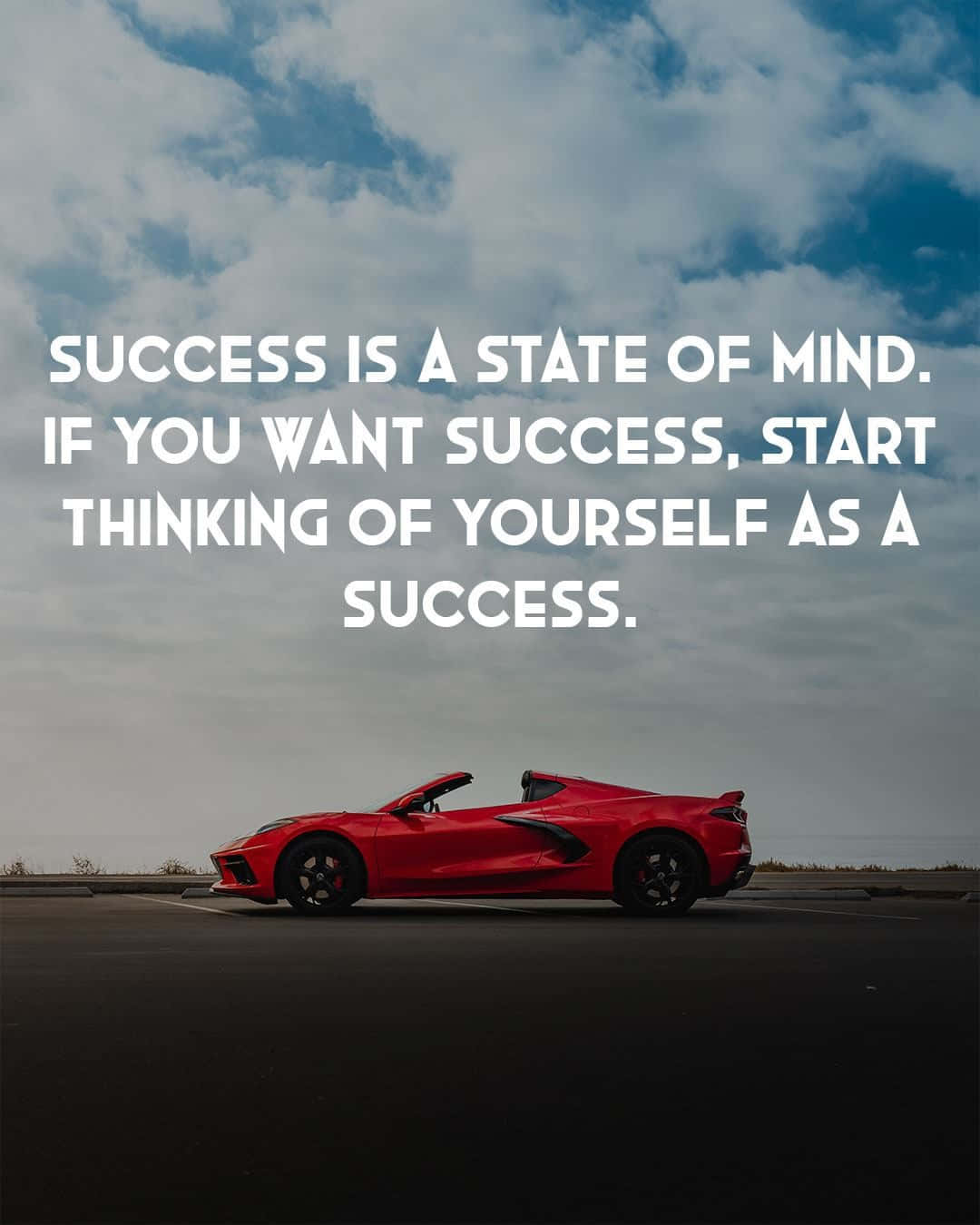 Success Mindset Quotewith Sports Car Wallpaper