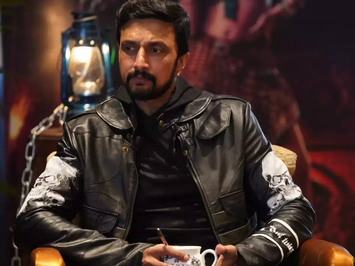 Sudeep In Black Leather Jacket Wallpaper