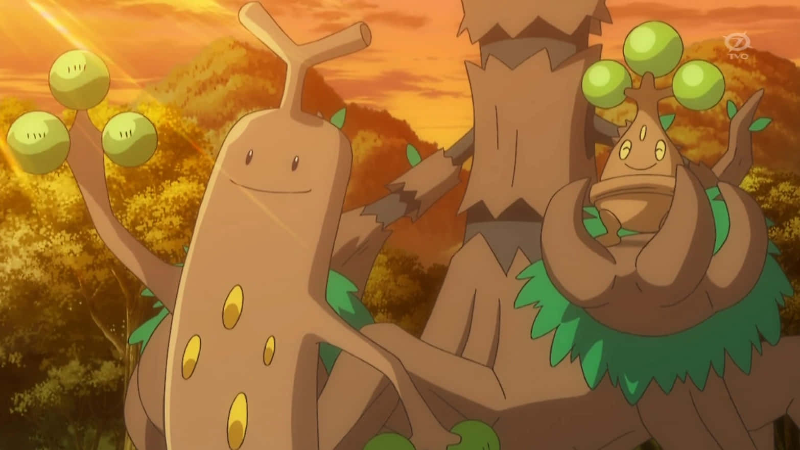 Sudowoodo Evolutions Waving Their Branch Arms Wallpaper