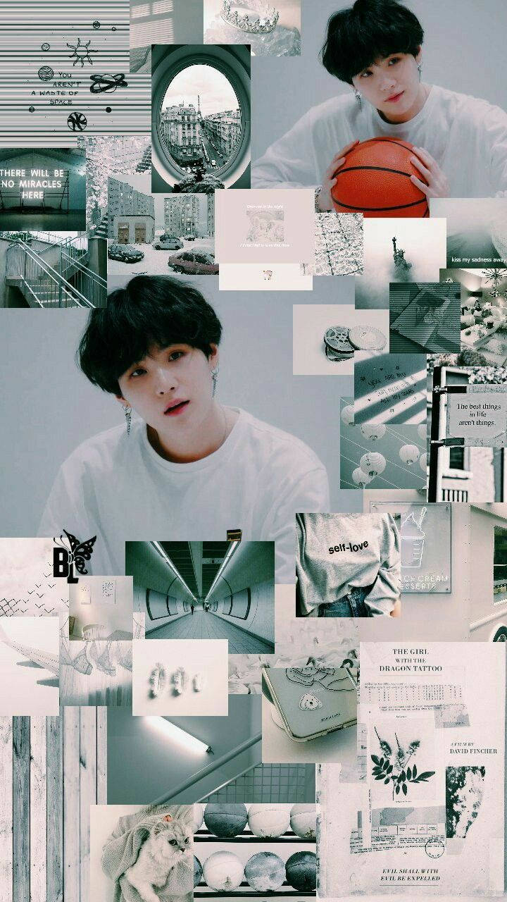 Suga Aesthetic Collage Wallpaper