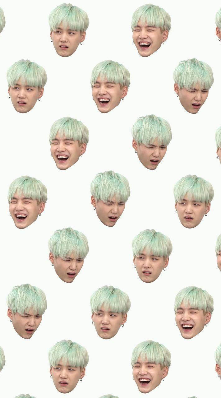 Suga Mint Hair Pattern Wallpaper