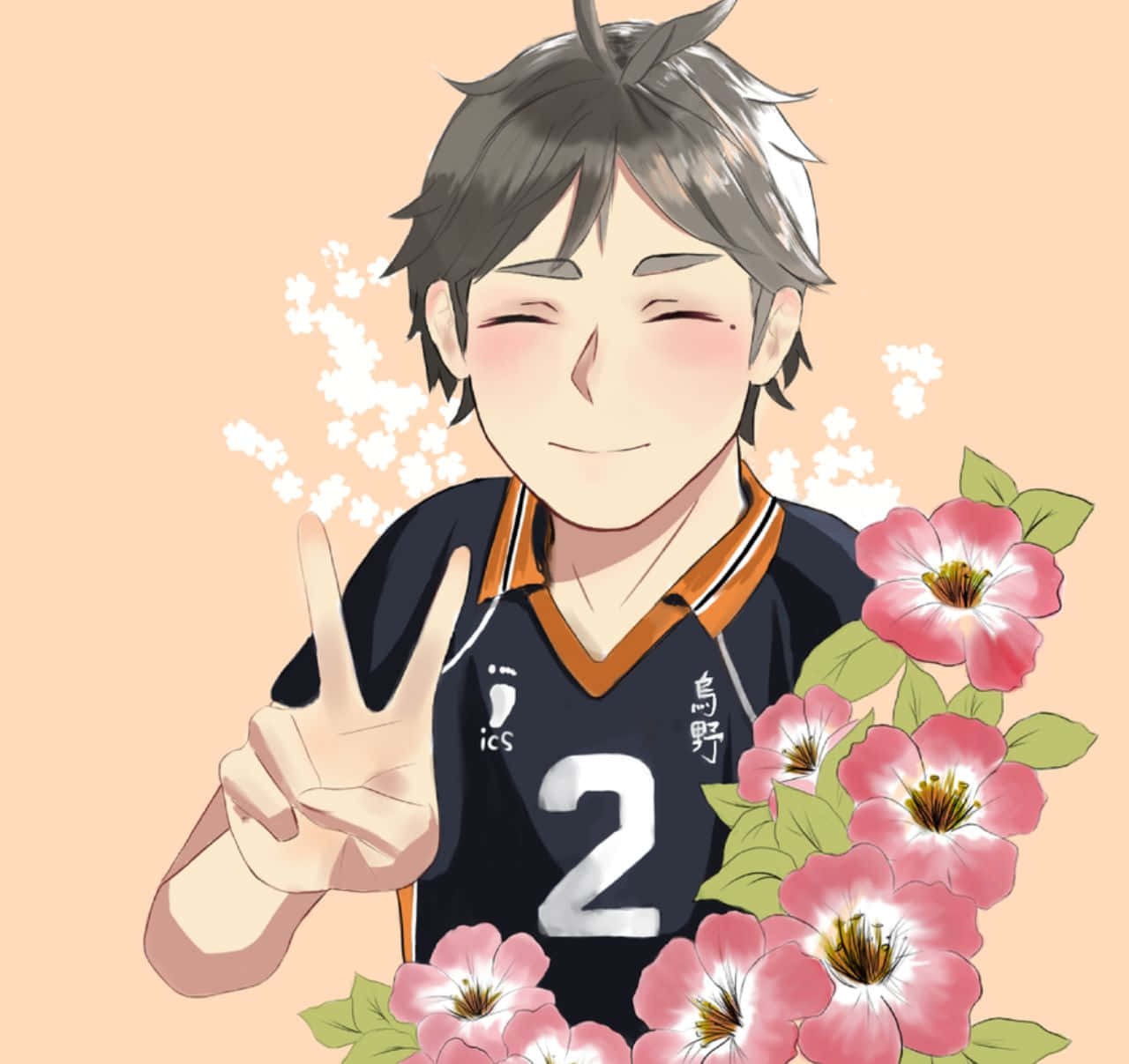 Sugawara Koshi In Action During A Volleyball Match Wallpaper